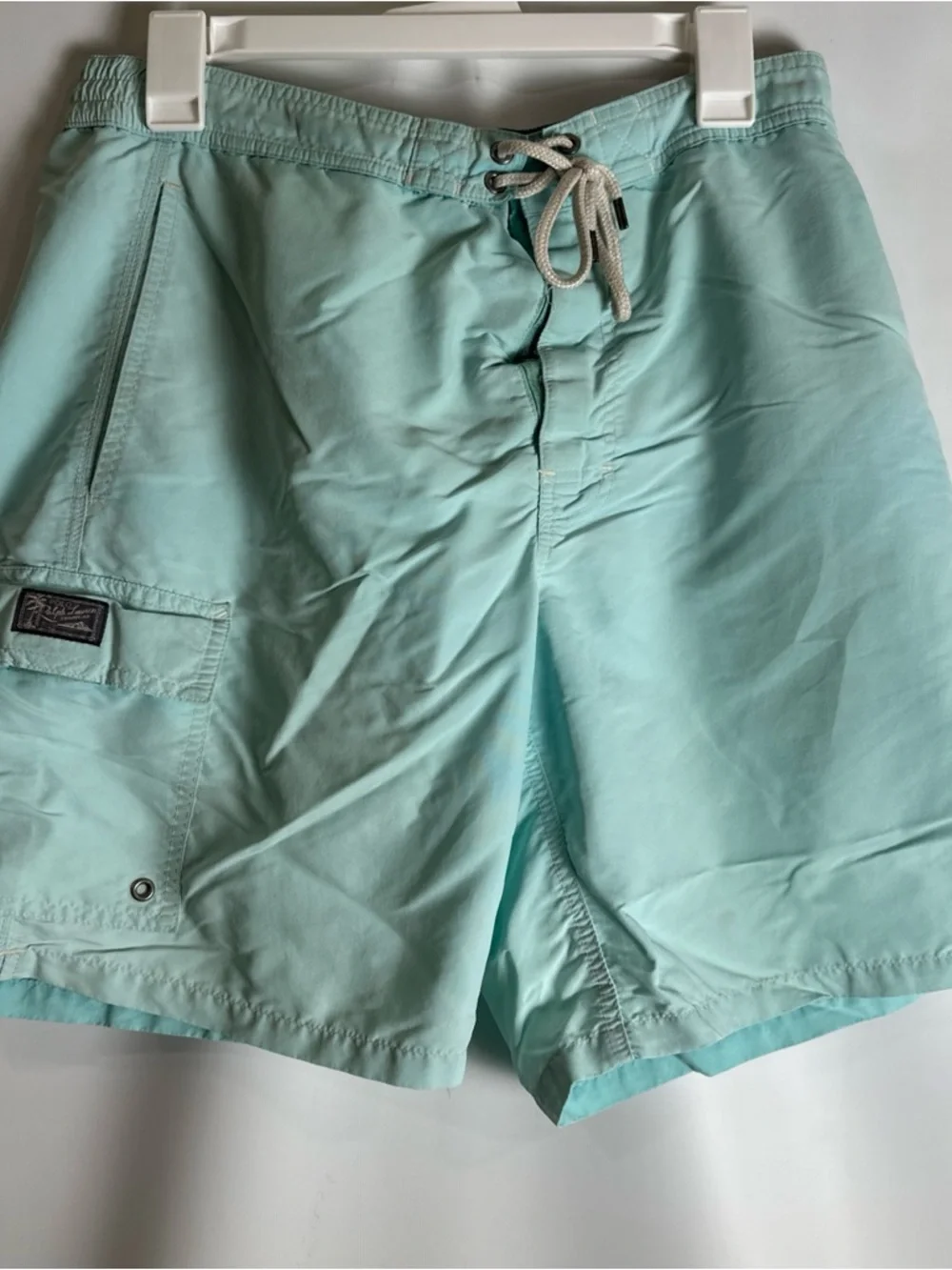 Ralph Lauren Polo Light Aqua Swim Trunks with Side Pocket